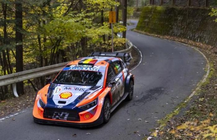 Thierry Neuville está a dos puntos del título en el Rally de Japón, todavía liderado por Ott Tänak