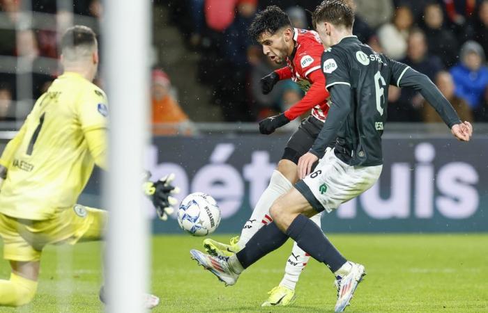 Pepi protagonizó una noche fácil para el PSV, que ganó a lo grande ante el FC Groningen