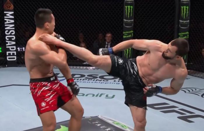 Video de UFC Fight Night 248: el musulmán Salikhov noquea a Song Kenan con una patada giratoria