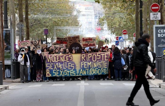 En Marsella, estos manifestantes denuncian la violencia contra las mujeres.