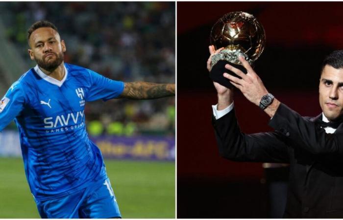 Neymar ataca al Balón de Oro de Rodri tras comentar sobre Vinicius (foto)