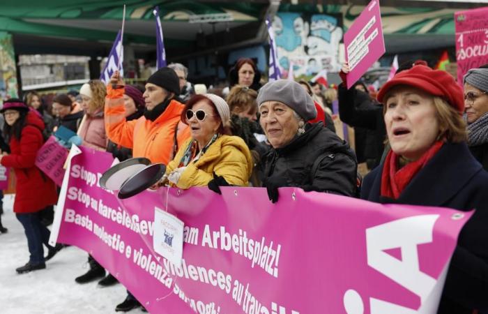 Manifestación contra la violencia contra las mujeres en Berna