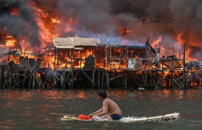 Un incendio arrasa un barrio pobre de Manila y cientos de viviendas resultan afectadas