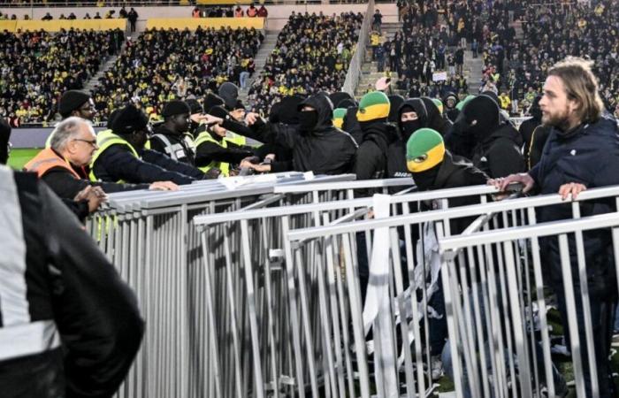 El partido Nantes-Le Havre fue interrumpido durante unos treinta minutos por un intento de invasión del terreno de juego y luego se reanudó.