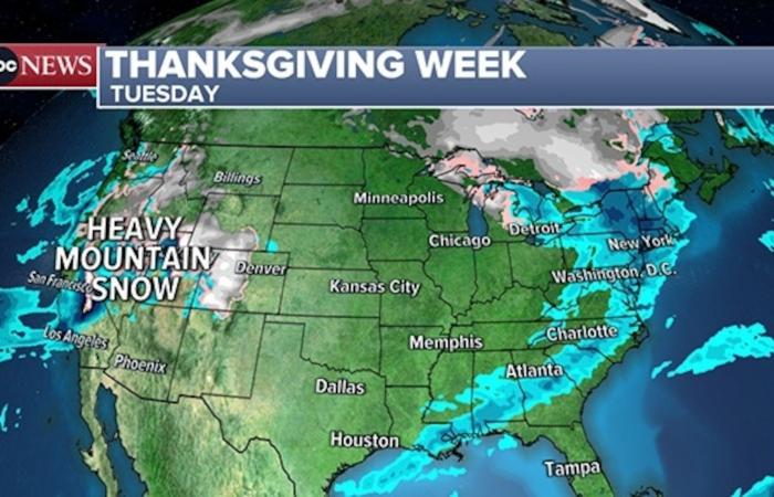 Pronóstico de la semana de Acción de Gracias: el clima podría afectar los viajes de Acción de Gracias