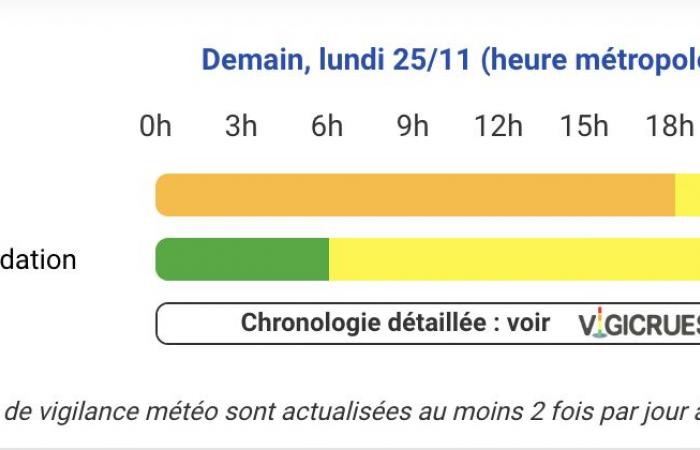 Alerta meteorológica por vientos violentos este lunes 25 de noviembre en Pirineos Atlánticos, Altos Pirineos, Gers, Alto Garona, Ariège, Tarn y Garona