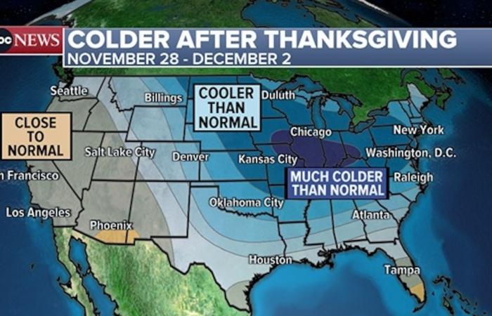 Pronóstico de la semana de Acción de Gracias: el clima podría afectar los viajes de Acción de Gracias