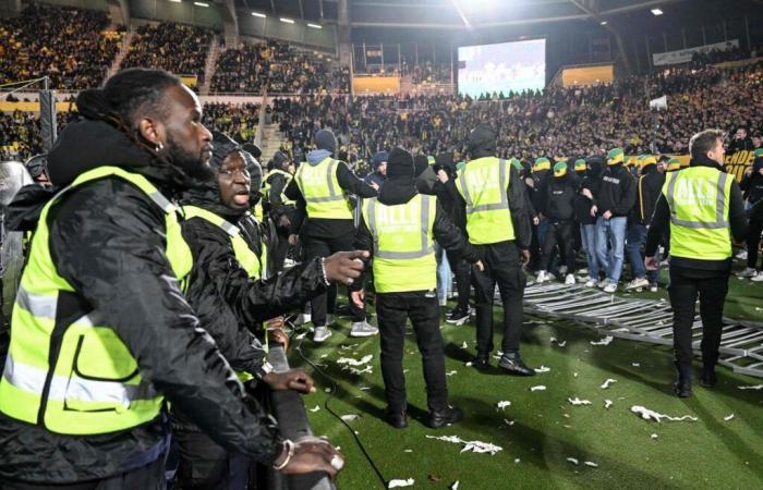 Nantes-Le Havre interrumpido durante media hora al final del partido