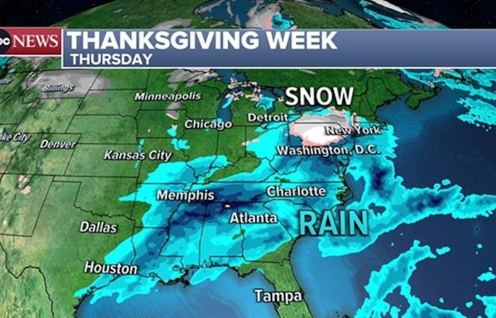 Pronóstico de la semana de Acción de Gracias: el clima podría afectar los viajes de Acción de Gracias