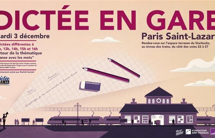 France Culture y SNCF Gares & Connexions le esperan en la estación Paris Saint-Lazare para cinco dictados gigantes