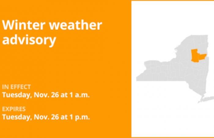 Clima de Nueva York: aviso de clima invernal para los condados de Hamilton y Warren para el martes