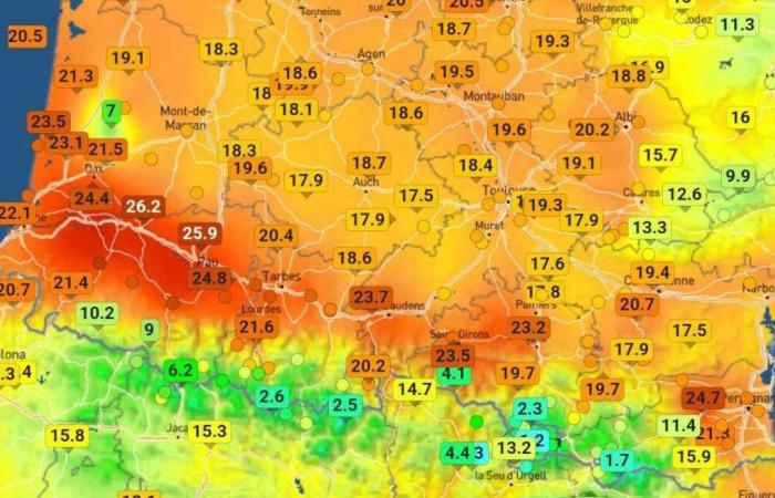 Casi 26°C en el suroeste… Anoche se registraron temperaturas “locas”