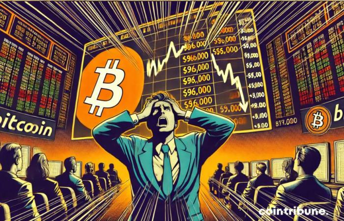 Bitcoin se desploma por debajo de los 96.000 dólares: ¡500 millones de dólares liquidados!