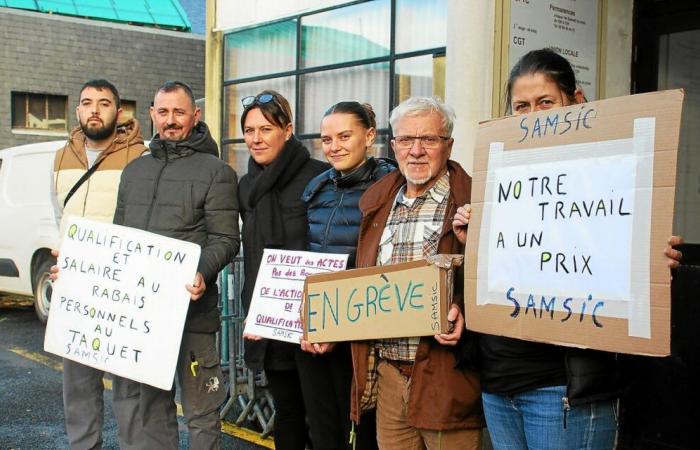 En Lannion, tras una jornada de huelga, los agentes de la empresa Samsic anuncian que han ganado su caso