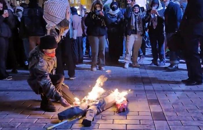 Trudeau condena la quema de la efigie de Netanyahu durante una protesta antiisraelí en Montreal