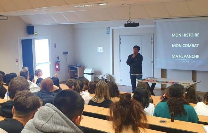 Una ex víctima de un accidente de tráfico testifica ante unos alumnos del instituto de las Landas