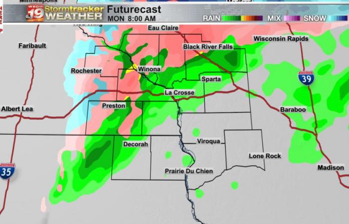 Lluvia y/o mezcla invernal el lunes por la mañana; Se avecina un clima frío a medida que las temperaturas caen en picado | Historias destacadas