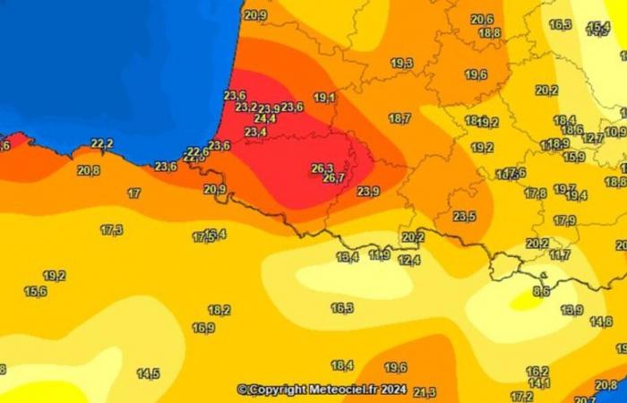 Bearn: ¡alcanzó los 26,9°C este lunes 25 de noviembre a primera hora de la mañana!