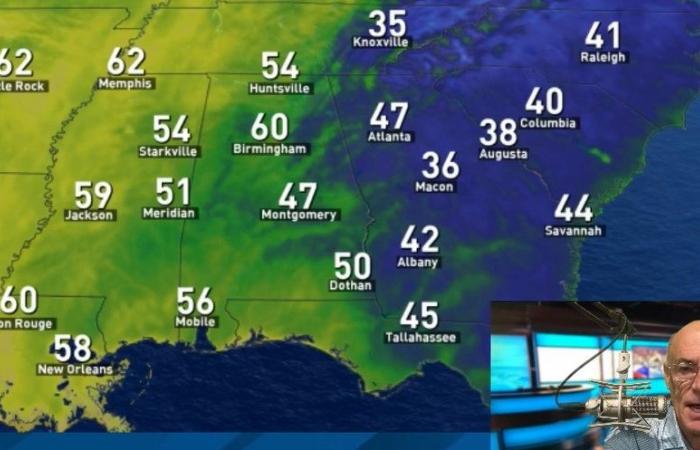 James Spann: Lunes templado para Alabama; las lluvias llegan esta noche