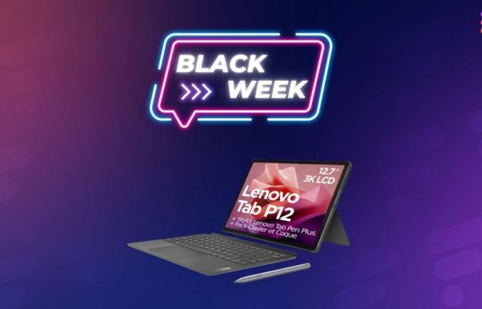 Excelente precio tras 250€ de descuento para este pack Lenovo Tab P12 (tableta + teclado) durante la semana del Black Friday