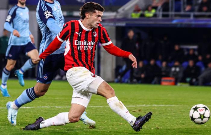 Christian Pulisic vuelve a anotar y el AC Milan gana 3-2 al Slovan Bratislava en la Liga de Campeones