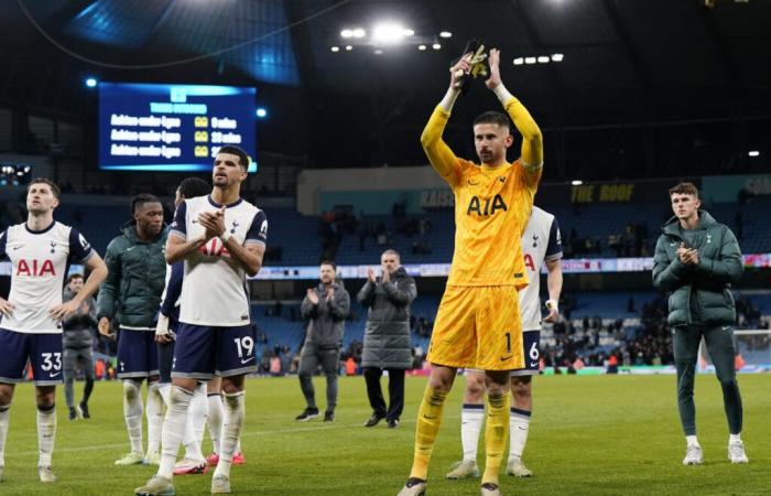 Vicario jugó una hora ante el Manchester City con una fractura de tobillo – Premier League – J14 – Manchester City-Tottenham (0-4)