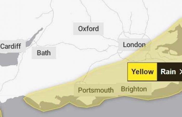 Met Office advierte que hogares y negocios podrían inundarse mientras emite alerta amarilla de lluvia para New Forest y Christchurch