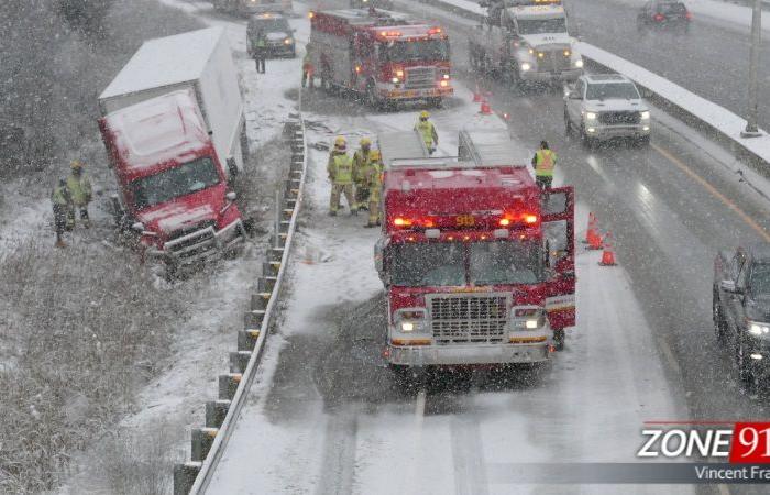 Primera nevada en la región de Quebec, los accidentes se multiplican