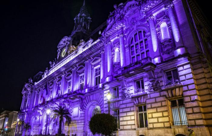 Torres. ¿Por qué el Ayuntamiento se iluminó de color violeta?