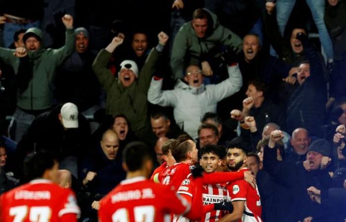 Resumen de la Liga de Campeones: victorias para Borussia Dortmund y Benfica, mientras que el PSV bate récord con una remontada tardía