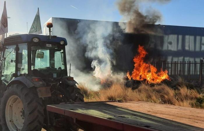 VÍDEO – Agricultores enojados: en Nimes, incendio frente a la sede de Crédit Agricole