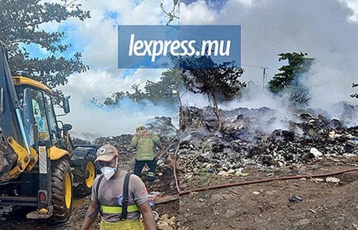 Una estación de tránsito de residuos, reabierta, también en llamas