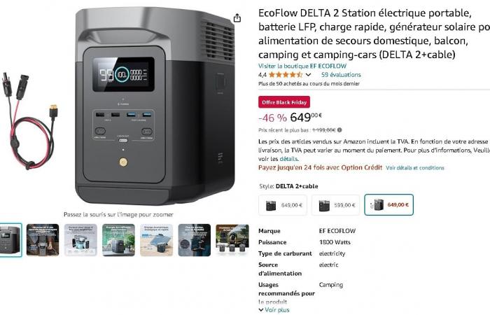 Promoción EcoFlow DELTA 2 en Black Friday: ahorre 550 € en la estación eléctrica portátil de 1800 W con carga rápida y capacidad escalable