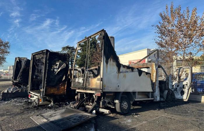 Seis camiones del banco de alimentos incendiados en el mercado de la estación de Nimes, el rastro del incendio previsto