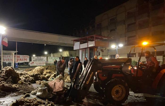 Los agricultores de los Alpes Marítimos arrojan estiércol delante de la prefectura a primera hora de la mañana para mostrar su enfado, se esperan perturbaciones en la carretera