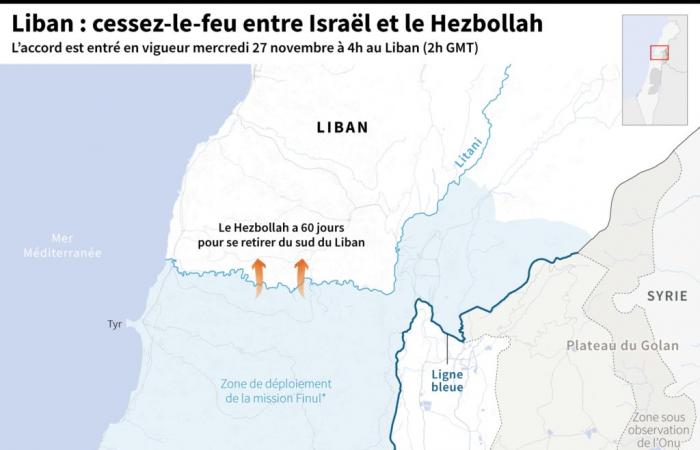 Mapa – Alto el fuego entre Israel y Hezbollah, Israel quiere centrarse en Gaza e Irán