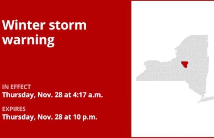 Actualización: Advertencia de tormenta invernal para el condado de Oneida hasta el jueves por la noche: hasta 9 pulgadas de nieve