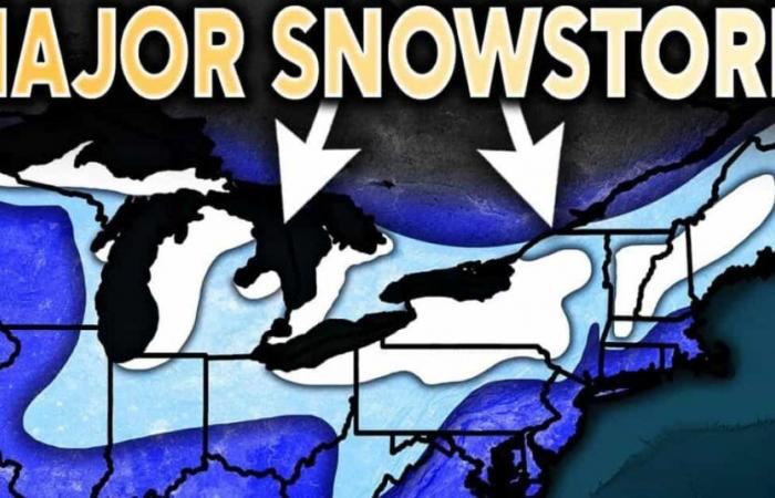 [VIDEO] Pronóstico meteorológico directo | Tormenta de nieve masiva que trae hasta 6 pies de nieve al noreste y los Grandes Lagos