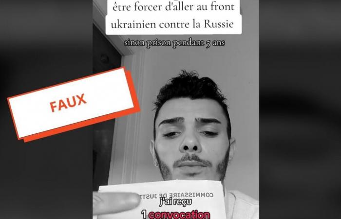 En Tiktok, un hombre afirma falsamente que Francia lo envía “por la fuerza” a luchar en el frente