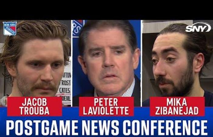 Mika Zibanejad, Jacob Trouba y Peter Laviolette sobre el pobre primer período contra Phi que condenó a los Rangers | SUEÑOS