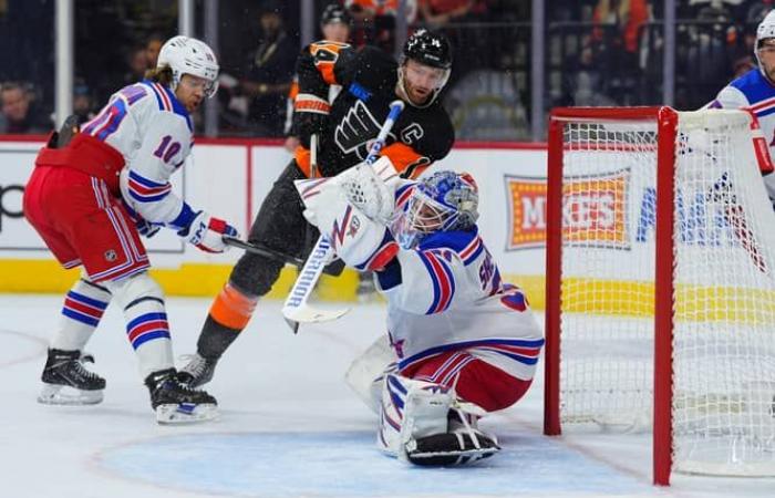 La espiral de los Rangers continúa con la quinta derrota consecutiva, 3-1 ante los Flyers