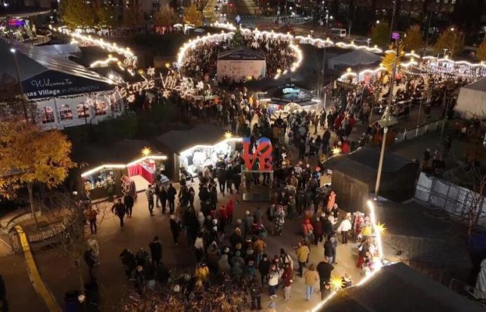 El Christmas Village de Filadelfia atrae a grandes multitudes durante el fin de semana festivo a pesar del clima frío