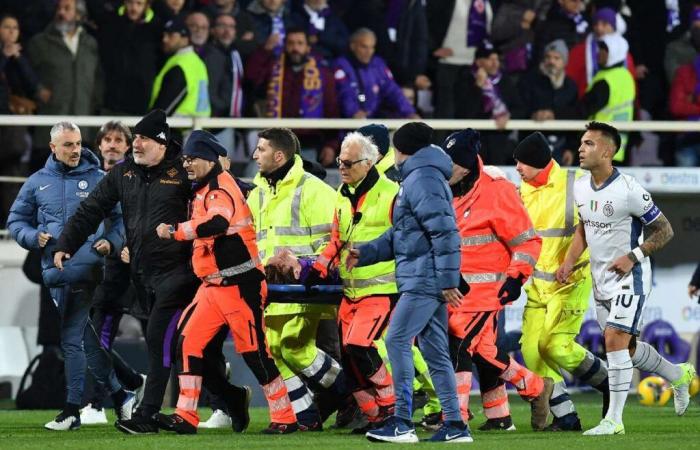 Bove, centrocampista de la Fiorentina, hospitalizado tras desplomarse durante el partido contra el Inter