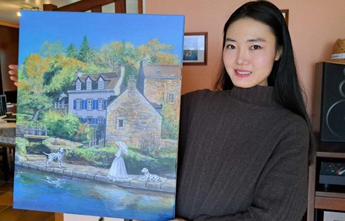 La ilustradora japonesa Suzuka Fujiyama sublima a Quimper en sus cuadros