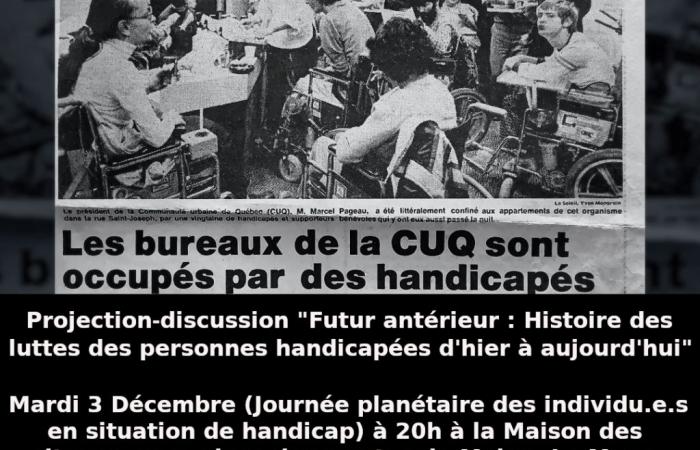 Proyección-coloquio “Historia de las luchas de las personas con discapacidad de ayer a hoy” en Le Mans – ???? Info Libertaire