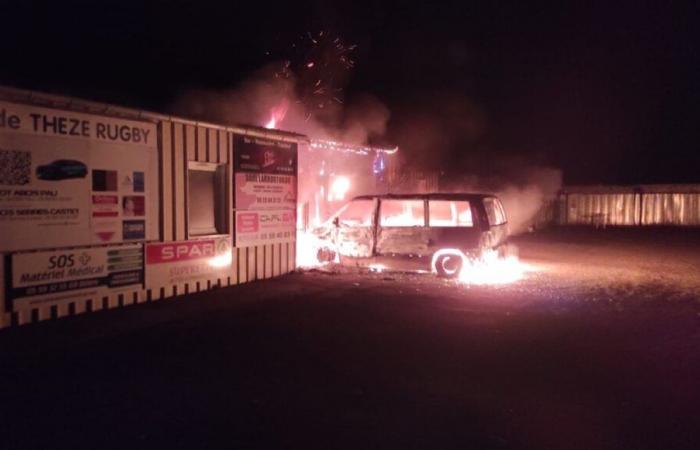 El club de rugby de Thèze se incendia