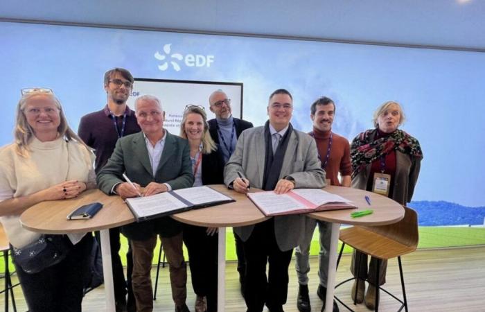 ¿Cómo se compromete EDF a preservar la turbera de Baupte en el parque de las Marismas de Cotentin?