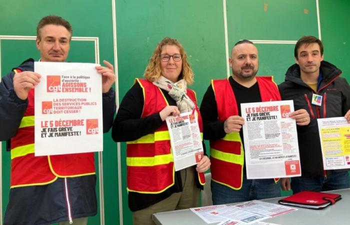 La intersindical convoca a manifestaciones este jueves 5 de diciembre frente a la prefectura de Oise en Beauvais