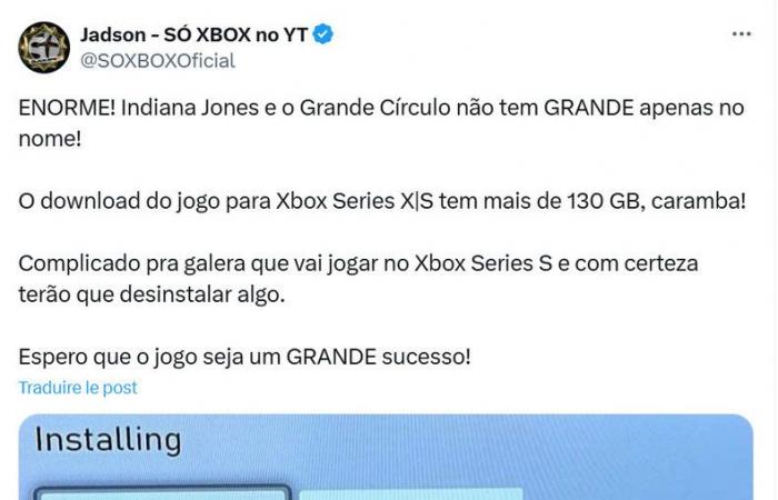 El juego de Indiana Jones va a ser enorme, ¡prepara mucho espacio de almacenamiento! | xbox