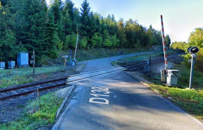 Un suizo en el tejado de una vía férrea y llega el tren